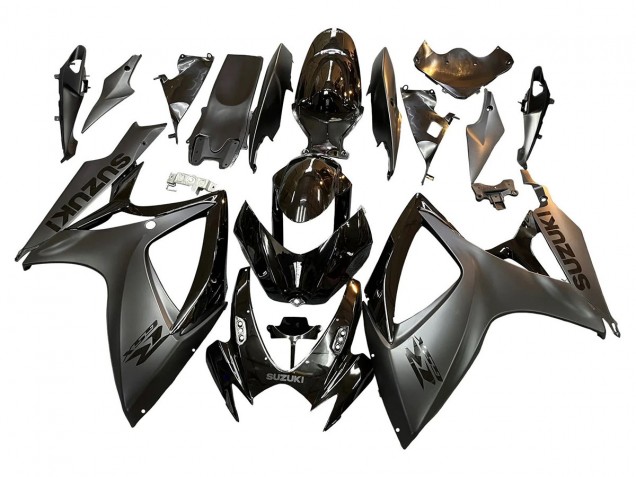 2006-2007 Suzuki GSXR 600/750 Motorcycle Fairings - Glossy Black Matte Black