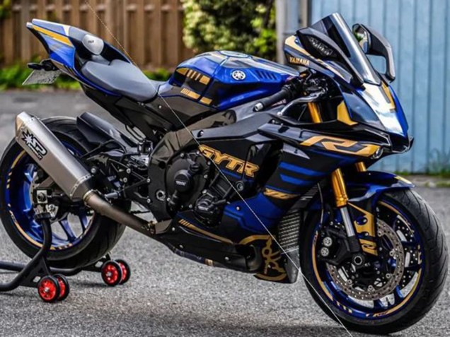 2015-2019 Yamaha YZF R1 Motorcycle Fairings - Blue Gold Black