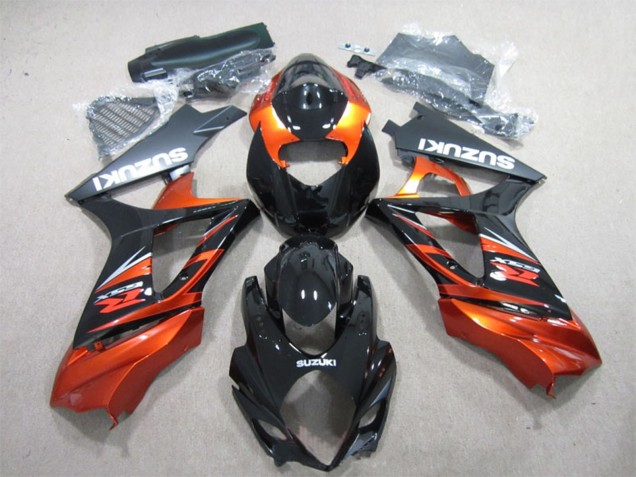 2007-2008 Suzuki GSXR 1000 Motorcycle Fairing - Glossy Black Orange