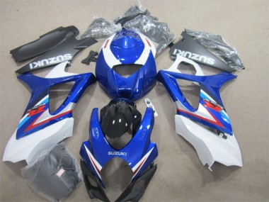 2007-2008 Suzuki GSXR 1000 Motorcycle Fairings - White Blue Red