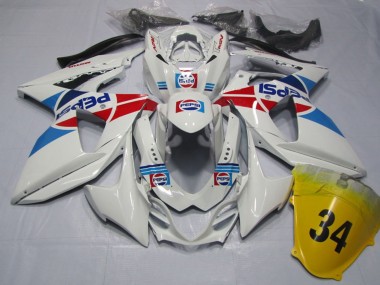 2009-2016 Suzuki GSXR 1000 Motorcycle Fairings - White Blue Red Pepsi 34