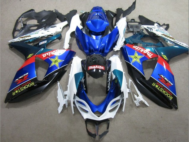 2009-2016 Suzuki GSXR 1000 Motorcycle Fairings - White Blue Red Black Rockstar