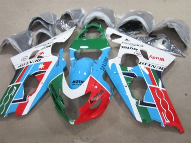2001-2003 Suzuki GSXR 600 Motorcycle Fairings - White Blue Green Red Motul