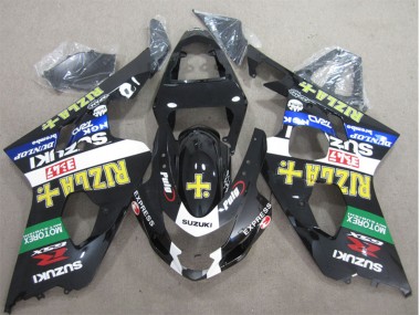 2004-2005 Suzuki GSXR 600 Motorcycle Fairings - Glossy Black White Green Yellow Rizla