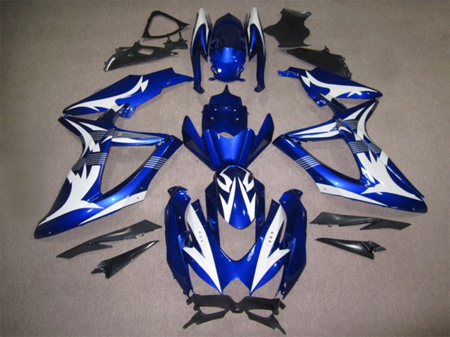 2008-2010 Suzuki GSXR 600 Motorcycle Fairings - White Blue