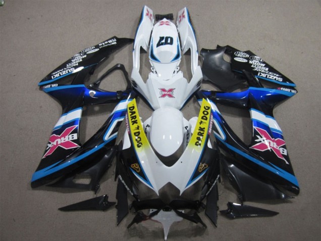 2008-2010 Suzuki GSXR 600 Motorcycle Fairings - White Blue Black Yellow Dark Dog Pink X