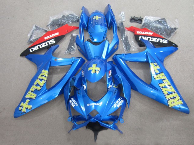 2008-2010 Suzuki GSXR 600 Motorcycle Fairings - Blue Yellow Red Black Rizla Motul
