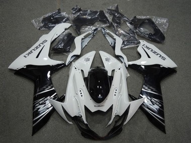 2011-2024 Suzuki GSXR 600 Motorcycle Fairings - White Glossy Black
