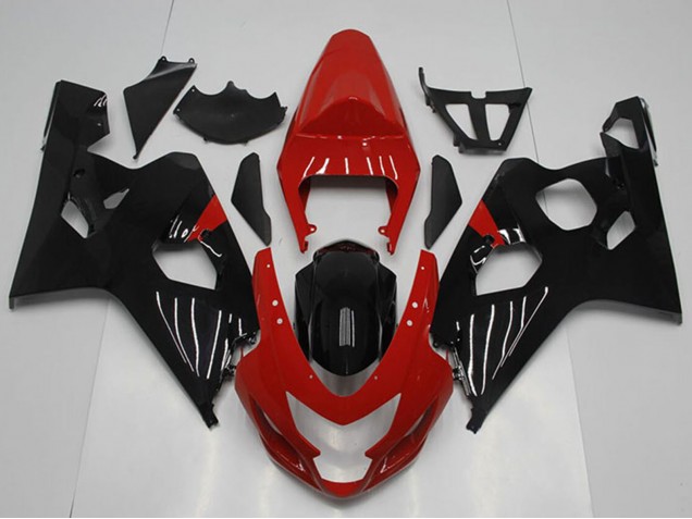 2004-2005 Suzuki GSXR 750 Motorcycle Fairing - Red Glossy Black