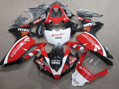 2007-2008 Yamaha YZF R1 Motorcycle Fairings - Red White Black Volvo Santander Fimer