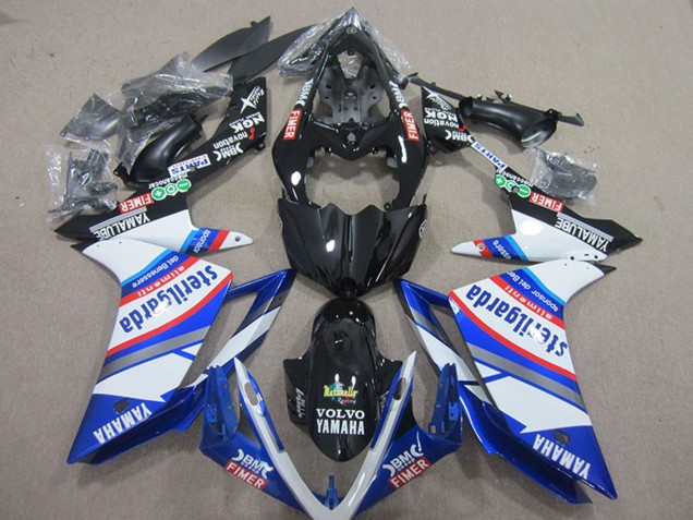 2007-2008 Yamaha YZF R1 Motorcycle Fairings - White Blue Black Volvo Fimer Sterilgarda