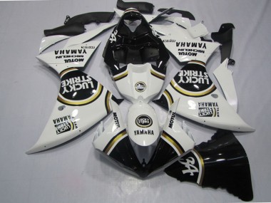 2009-2011 Yamaha YZF R1 Motorcycle Fairings - White Black Lucky Strike