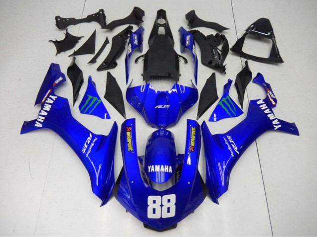 2015-2019 Yamaha YZF R1 Motorcycle Fairings - Blue Green Monster Akropovic