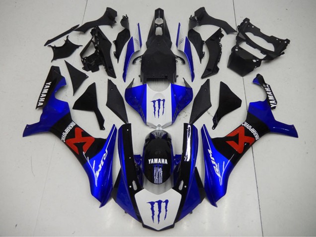 2015-2019 Yamaha YZF R1 Motorcycle Fairings - Blue White Black Red Monster Akropovic