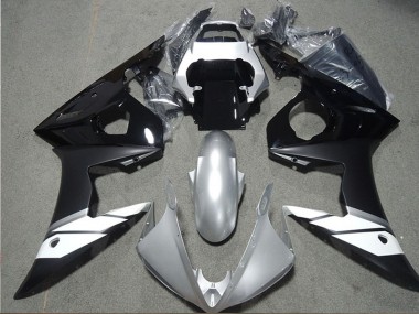 2003-2004 Yamaha YZF R6 Motorcycle Fairings - White Silver Glossy Black Matte Black