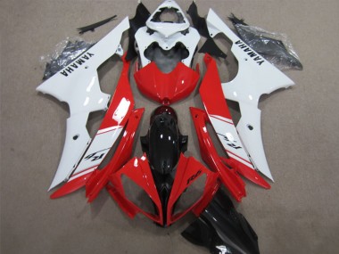 2008-2016 Yamaha YZF R6 Abs Fairings - White Red Glossy Black