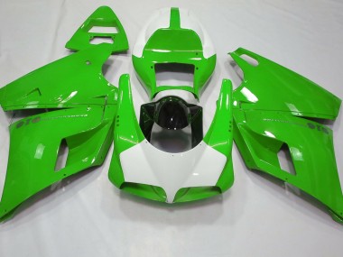 1993-2005 Gloss Green & White Ducati Ducati 996 748 916 998 Motorcycle Fairings