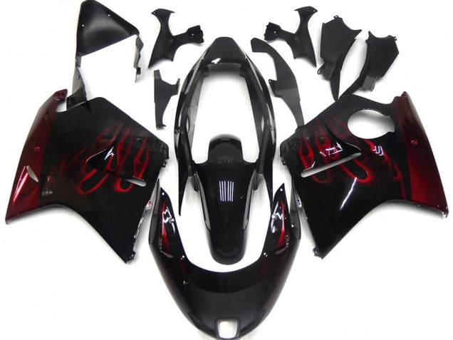1996-2007 Deep Red Flame Honda CBR1100XX Motorcycle Fairings
