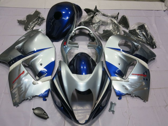 1997-2007 Blue and Silver Suzuki GSXR 1300 Hayabusa Motorcycle Fairings