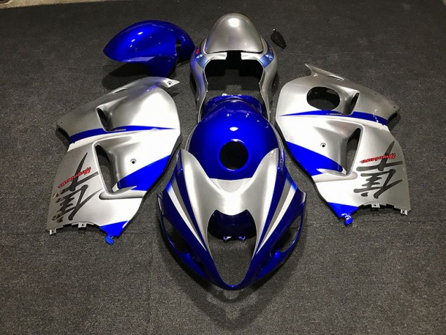 1997-2007 Gloss Blue and Silver Suzuki GSXR 1300 Hayabusa Motorcycle Fairings