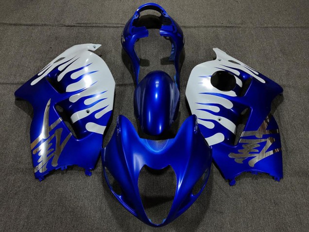1997-2007 Gloss Blue and White Suzuki GSXR 1300 Hayabusa Motorcycle Fairings
