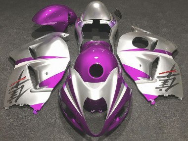 1997-2007 Gloss Pink and Silver Suzuki GSXR 1300 Hayabusa Motorcycle Fairings