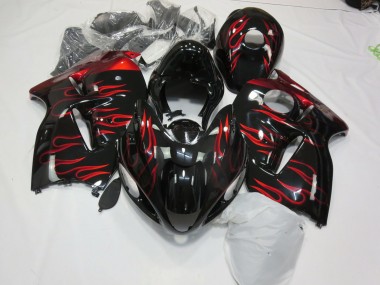 1997-2007 Red Flame Suzuki GSXR 1300 Hayabusa Motorcycle Fairings