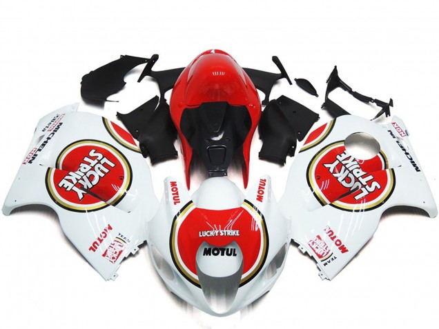 1997-2007 Red Lucky Strike Style Suzuki GSXR 1300 Hayabusa Motorcycle Fairings