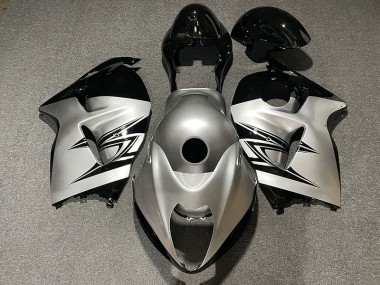 1997-2007 Silver and Black Suzuki GSXR 1300 Hayabusa Motorcycle Fairings