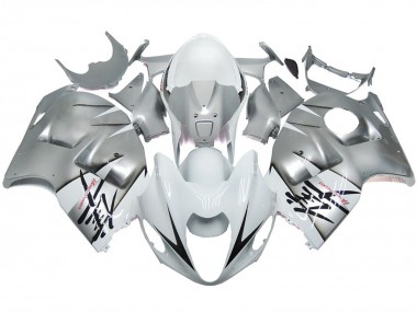 1997-2007 Silver and White Gloss OEM Style Suzuki GSXR 1300 Hayabusa Motorcycle Fairings