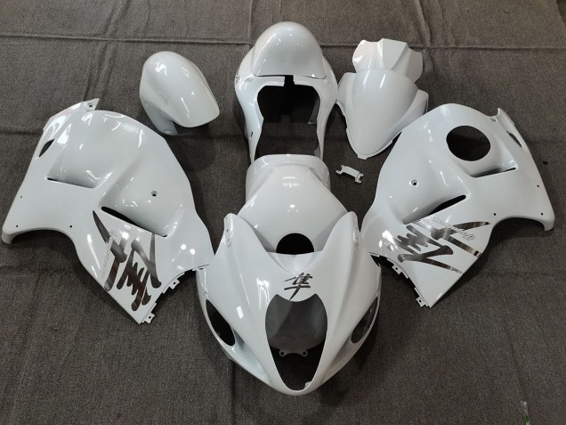 1997-2007 White Gloss OEM Style with Silver Decals Suzuki GSXR 1300 Hayabusa Motorcycle Fairings