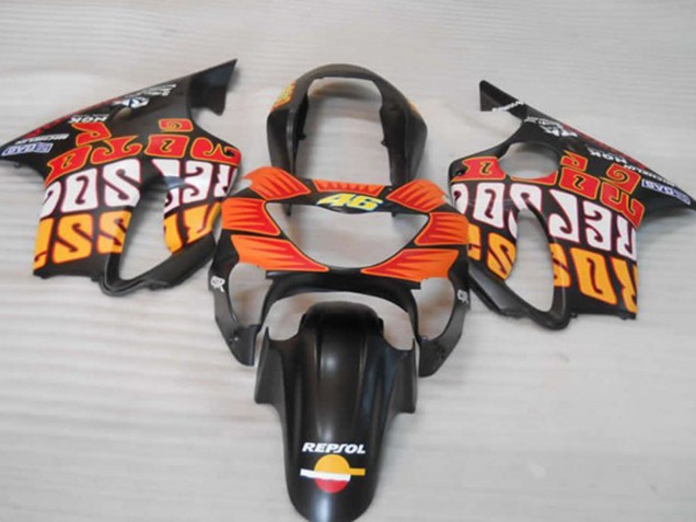 1999-2000 Matte Orange Black and Red Honda CBR600 F4 Motorcycle Fairings