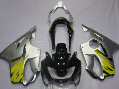 1999-2000 Silver Yellow and Black Honda CBR600 F4 Motorcycle Fairings