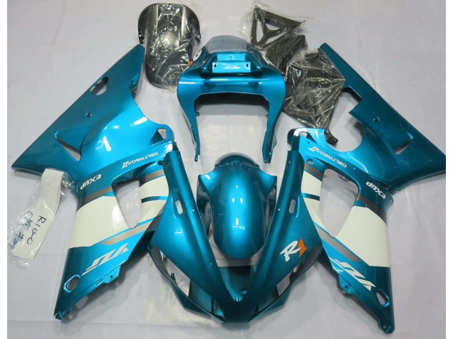 2000-2001 Light Blue & White Yamaha R1 Motorcycle Fairings