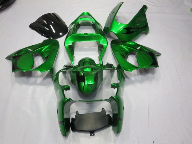 2000-2002 Green Kawasaki ZX6R Motorcycle Fairings