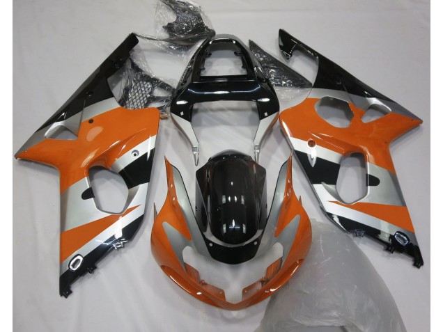 2000-2002 Orange Silver OEM Style Suzuki GSXR 1000 Motorcycle Fairings