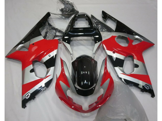 2000-2002 Red Silver OEM Style Suzuki GSXR 1000 Motorcycle Fairings