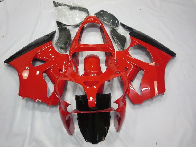 2000-2002 Red and Black Kawasaki ZX6R Motorcycle Fairings