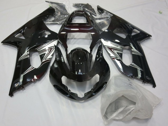 2001-2003 Black Silver Suzuki GSXR 600-750 Motorcycle Fairings