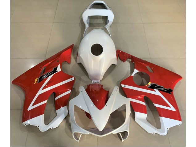2001-2003 Gloss White and Red Honda CBR600 F4i Motorcycle Fairings