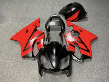 2001-2003 Matte Black and Red Honda CBR600 F4i Motorcycle Fairings