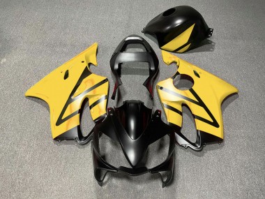2001-2003 Matte Black and Yellow Honda CBR600 F4i Motorcycle Fairings