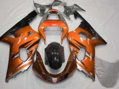 2001-2003 Orange and Silver Suzuki GSXR 600-750 Motorcycle Fairings