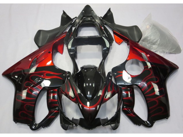 2001-2003 Red Flame Honda CBR600 F4i Motorcycle Fairings