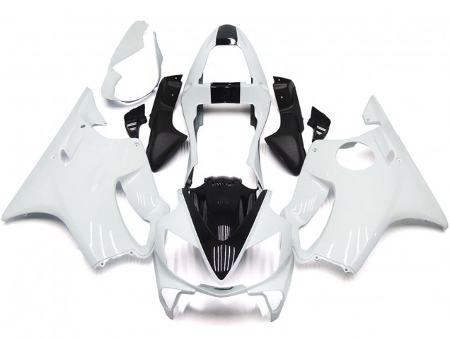 2001-2003 White and Black Honda CBR600 F4i Motorcycle Fairings