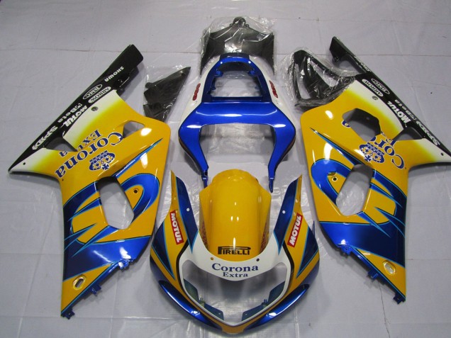 2001-2003 Yellow Corona Suzuki GSXR 600-750 Motorcycle Fairings