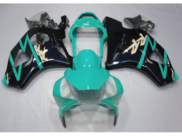 2002-2003 Gloss Black and Cyan Honda CBR954RR Motorcycle Fairings