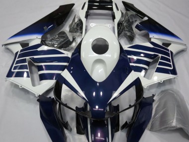 2003-2004 Gloss White & Blue Fade Honda CBR600RR Motorcycle Fairings