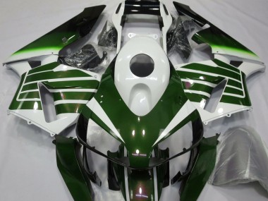 2003-2004 Gloss White & Green Fade Honda CBR600RR Motorcycle Fairings