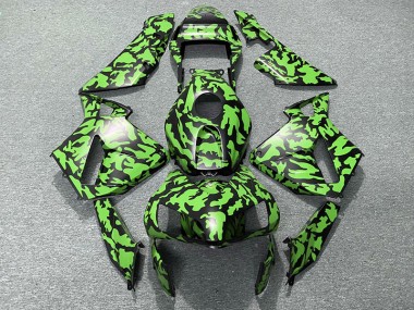 2003-2004 Green Camo Honda CBR600RR Motorcycle Fairings